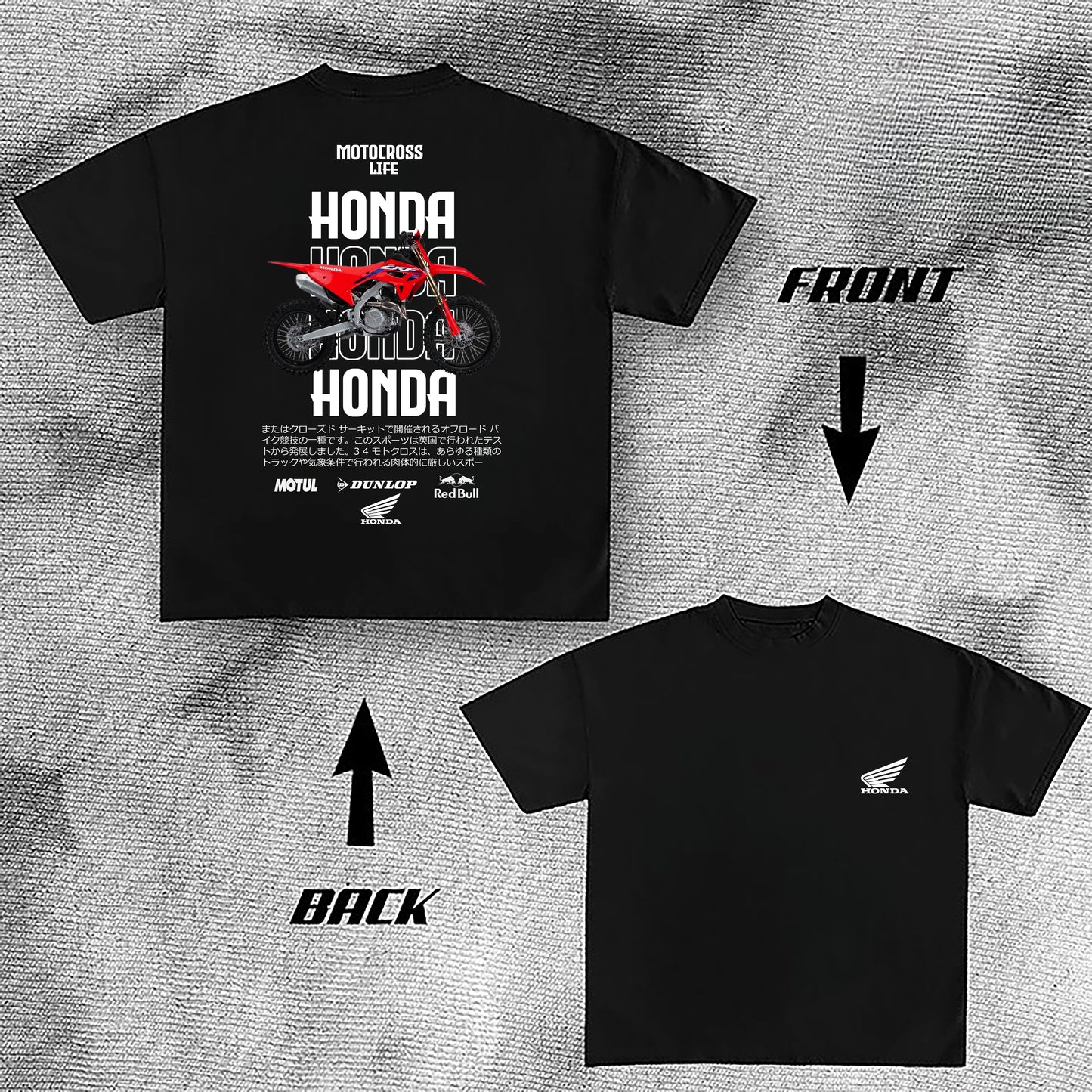 HONDA moto t-shirt ,motorcycle HONDA , t-shirt 100%ALGDN